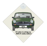 MGB GT Jubilee Edition 1975 Car Window Hanging Sign